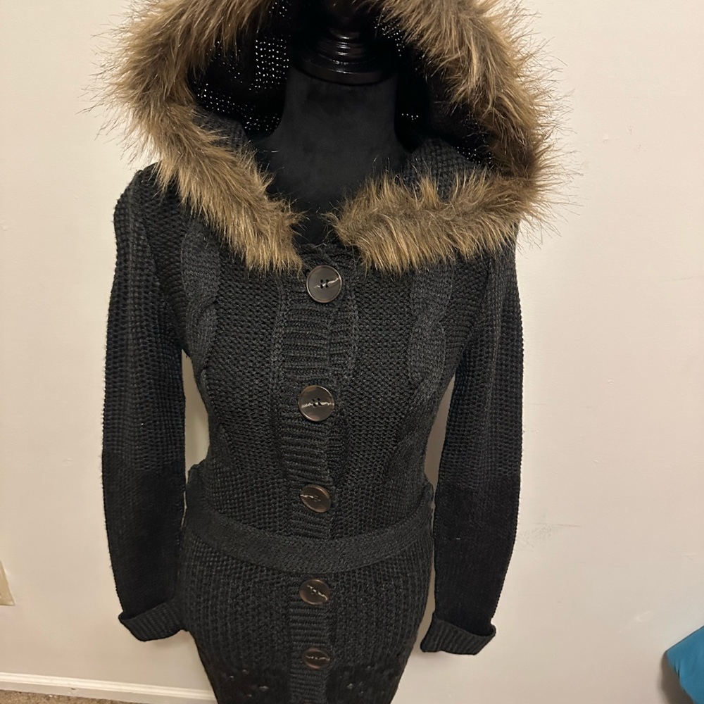 Hooded sweater dress